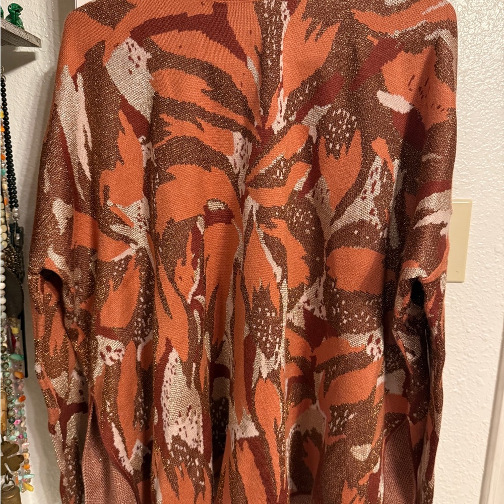 Entro Orange and Brown Cowl Neck Sweater